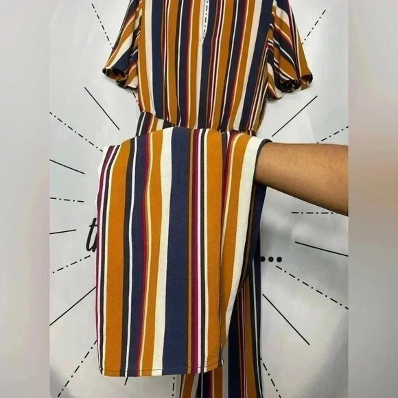 Speechless Colorful Retro Striped Wide-leg Jumpsuit - Picture 7 of 8